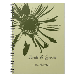 Sage Green Gerbera Flower Notebook