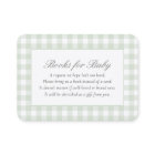 Sage Green Gingham Baby Shower Books for Baby
