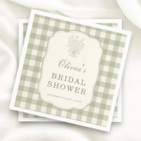 Sage Green Gingham Bridal Shower Party