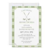 Sage Green Gingham Golf Bachelor Party