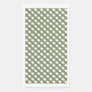 Sage Green Gingham Patterned   Napkin