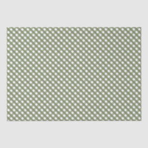 Sage Green Gingham Patterned  Tissue Paper