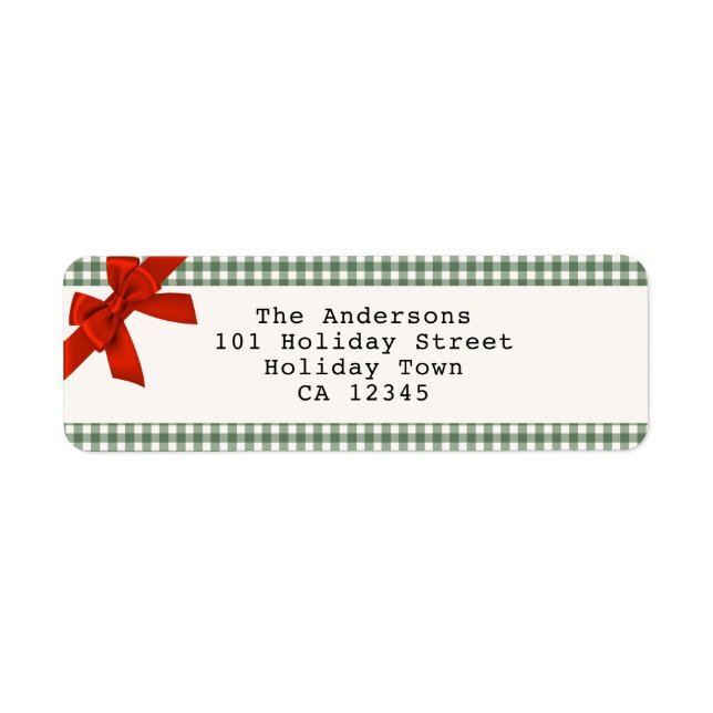Sage Green Gingham Plaid Christmas (Front)