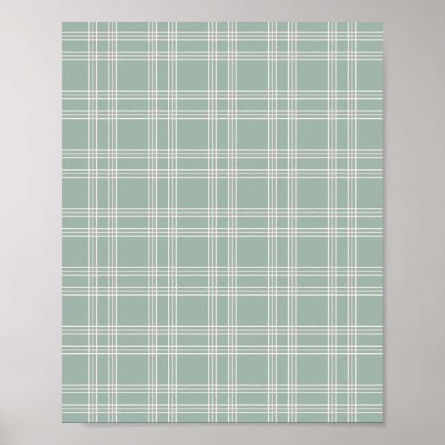 Sage Green Gingham Poster (Front)