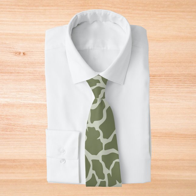 Sage Green Giraffe Print Tie (Creator Uploaded)