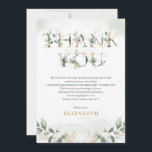Sage Green Gold 16th Birthday Thank You Card<br><div class="desc">This modern botanical themed thank you card features beautiful watercolor eucalyptus greenery and modern lettering. Customise the thank you note to suit your event!</div>