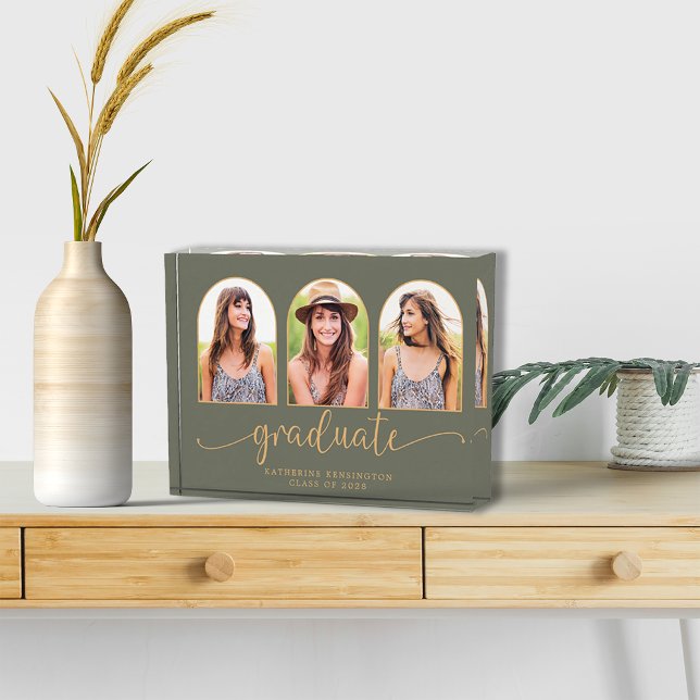 Sage Green Gold Arch Photo Graduation Block (Creator Uploaded)