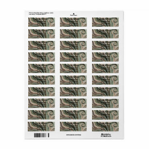 Sage Green Gold Baroque Swirl Mosaic