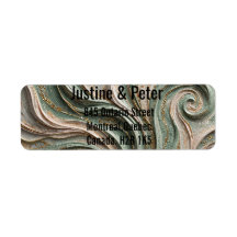 Sage Green Gold Baroque Swirl Mosaic