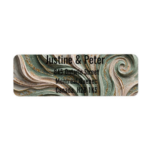 Sage Green Gold Baroque Swirl Mosaic
