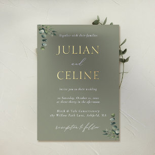 Sage Green Gold Eucalyptus Greenery Gold Wedding