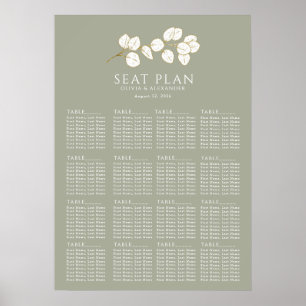 Sage Green Gold Eucalyptus Leaves Seating charts