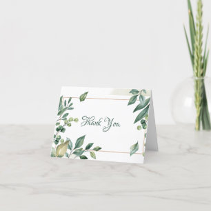 Sage Green Gold Framed Thank You Card