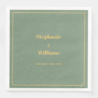 Sage Green Gold Golden Elegant Minimal Wedding