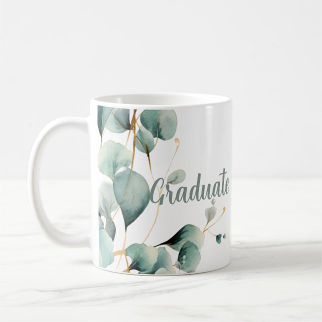 Sage Green Gold Graduation  Coffee Mug (Left)