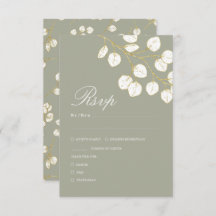 Sage Green Gold Leaves Greenery Wedding