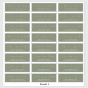 Sage Green Gold Modern Formal Wedding Address