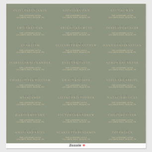Sage Green Gold Simple Formal Wedding Address