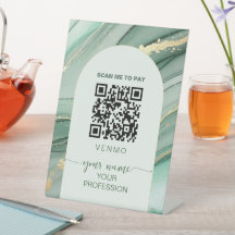 Sage green gold venmo Payment Qr code 