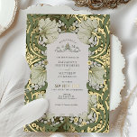 Sage Green Gold Vintage Pimpernel William Morris F<br><div class="desc">Embrace timeless elegance with our wedding invitations featuring the renowned Pimpernel pattern by William Morris, masterfully rendered in vintage hues of sage green, cool white, and accented with gold foil. William Morris, a figurehead of the Arts and Crafts Movement, believed in the beauty of handcrafted designs and the harmonious interaction...</div>