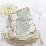 Sage Green Gold Watercolor Floral Bridal Shower In Postcard<br><div class="desc">Luxurious gold trimmed sage green with pink blush delicate flowers budget postcard.  This invitation is perfect and you don’t have to purchase envelopes!   So chic and sophisticated.  Such an elegant bridal shower invitation.  I’ve enjoyed creating this design for you. Zazzle guarantees 100% customer service and satisfaction.</div>