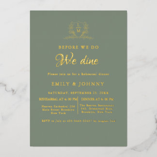 Sage Green & gold Wedding Rehearsal dinner