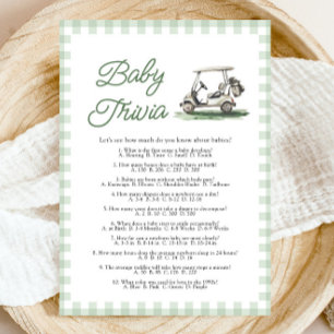 Sage Green Golf Baby Shower Baby Trivia Game Invitation