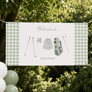 Sage green golf baby shower banner