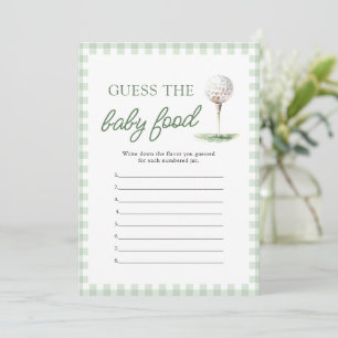 Sage Green Golf Baby Shower Guess The Baby Food Invitation