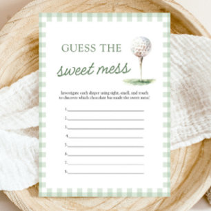 Sage Green Golf Baby Shower Guess The Sweet Mess Invitation