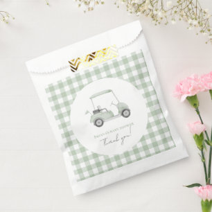 Sage green golf baby shower party favour bags