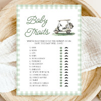 Sage Green Golf Baby Traits Baby Shower Game