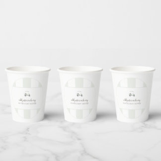 Sage green GOLF CART paper cup