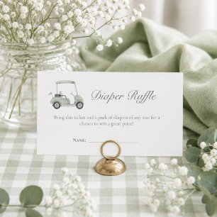 Sage green golf Diaper raffle card