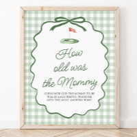 Sage Green Golf Gingham How old was the Mummy Sign