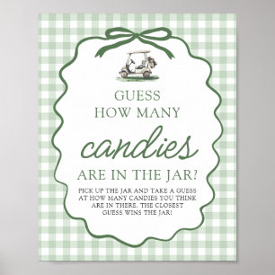 Sage Green Golf Guess How Many Candies Baby Shower Poster