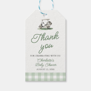Sage Green Golf New to the Club Baby Shower Gift Tags