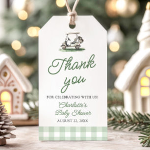Sage Green Golf New to the Club Baby Shower Gift Tags