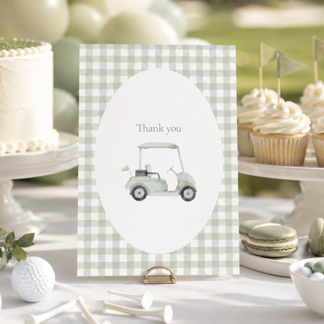 Sage green golf thank you card   (Creator Uploaded)