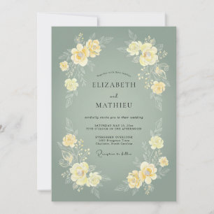 Sage Green Gracious Spring Wedding Invitation