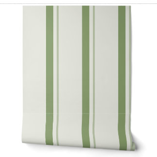 Sage Green Grand French Mattress Ticking Wallpaper