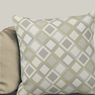 Sage Green & Gray Geometric Pattern Cushion