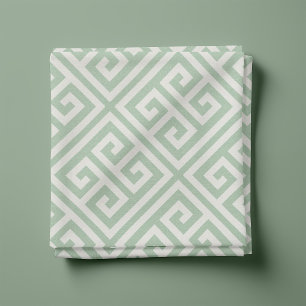 Sage Green Greek Key Pattern Fabric
