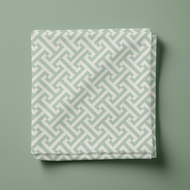 Sage Green Greek Key Pattern Fabric (Creator Uploaded)