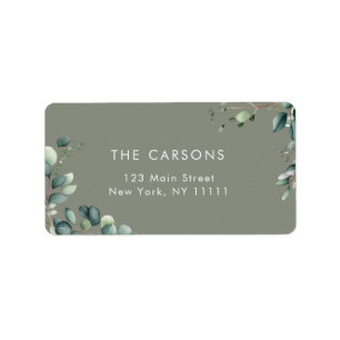 Sage Green Greenery Foliage Return Address Label