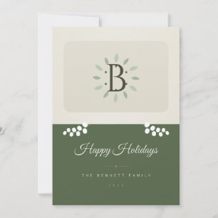 Sage Green Greenery Photo 1 Photo Christmas Card