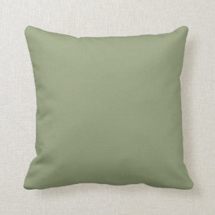 Sage Green Grey-Green Elegant Neutral Solid Colour Cushion
