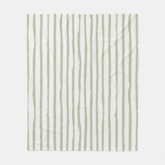Sage Green Grunge Bold Stokes Lines Pattern Fleece Blanket