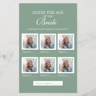 Sage Green Guess The Age Of The Bride Paper Sheet