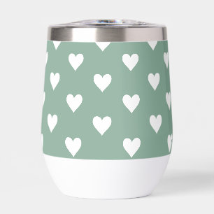 Sage Green Heart Pattern